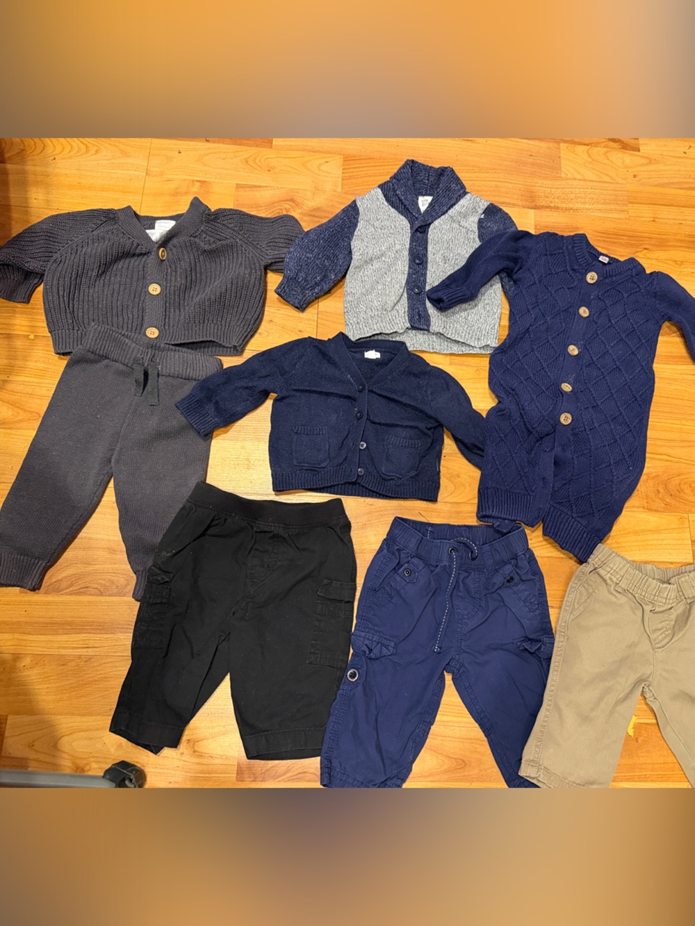 GAP Navy & Gray Knit Cardigans and Pants Set for Baby